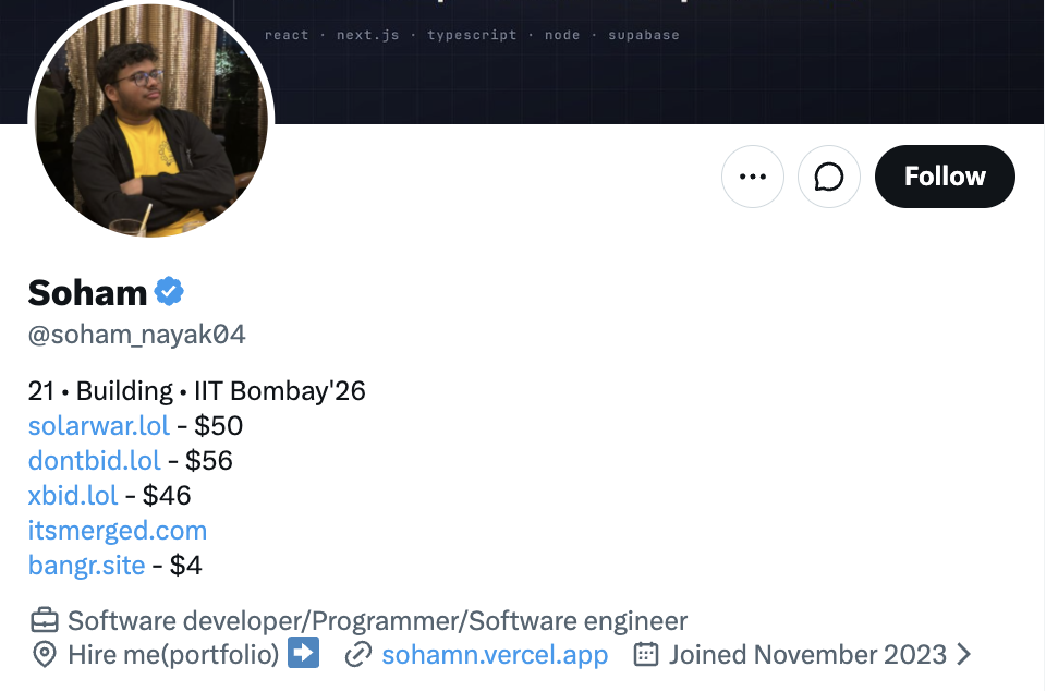 A builder listing three of their own boards